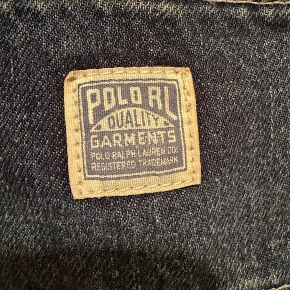 Polo Ralph Lauren Denim Carpenter Shorts Sz 33 Dark Wash Utility Workwear - Picture 6 of 6